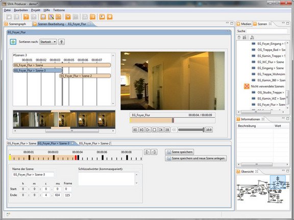 picture of the authoring environment with an annotated demo video